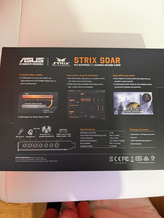 Placa de Som Asus Strix Soar 7.1 PCI-e