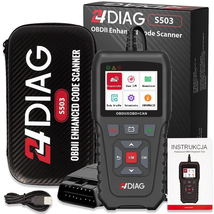 TESTER SKANER DIAGNOSTYCZNY OBD2 UNIWERSALNY 24DIAG S503