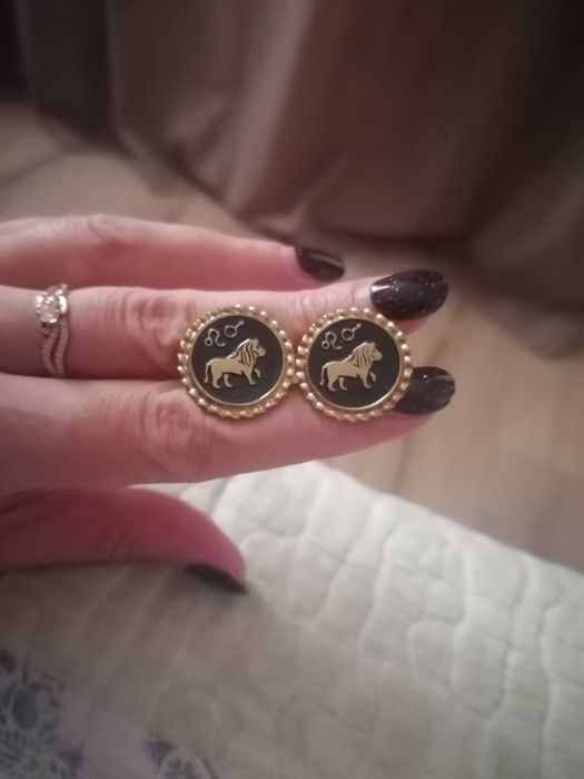 Запонки со знаком Зодиака Лев, СССР. Латунь