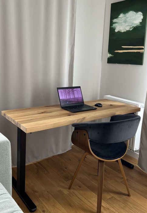 Biurko dębowe na elektrycznym stelażu 140x60, nowe