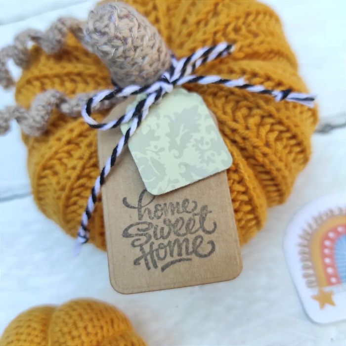 Декоративний гарбуз, в'язаний декор, Хеллоуїн, тыква вязаная, гарбузик