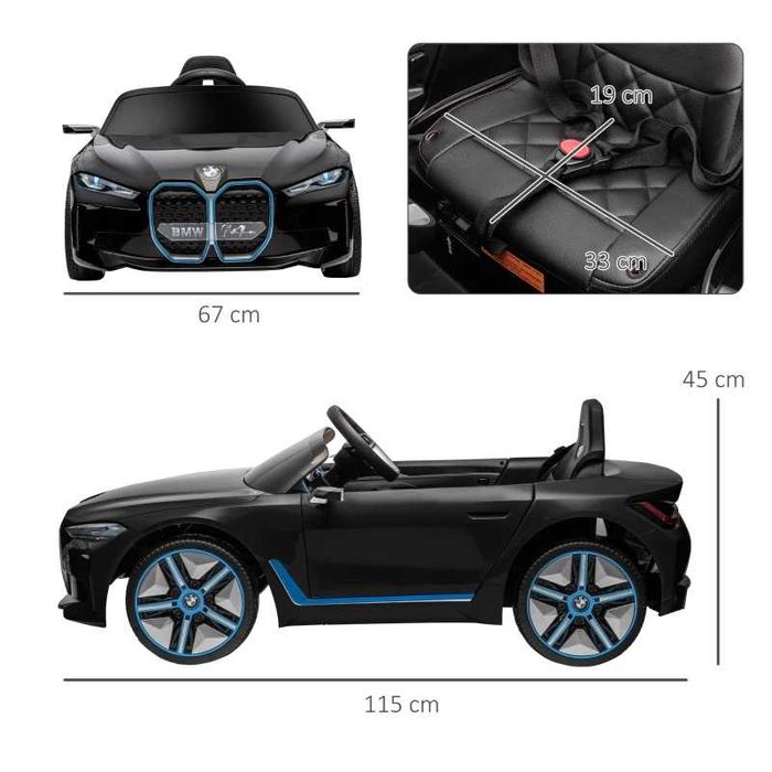 Carro Elétrico para Crianças BMW i4 12V - 115x67x45 cm - Preto
