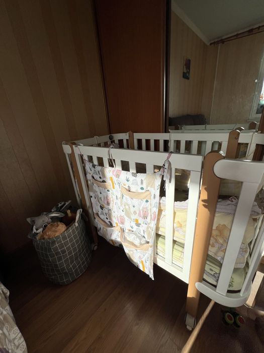 Дитяче ліжечко Верес+кокосовий матрасик+гігрометр, органайзер, постіль