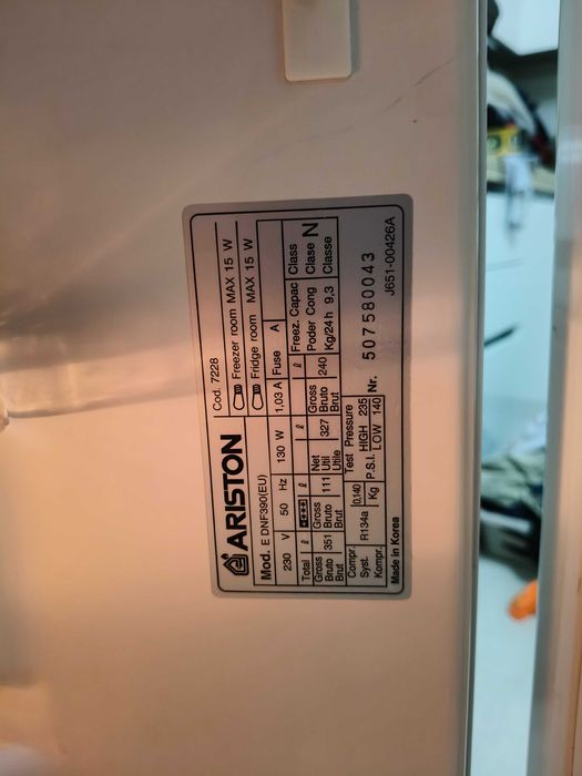 frigorifico ariston no frost 72 cm