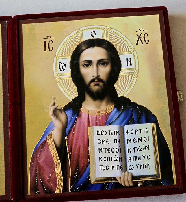 Ikona prawosławna GRECKA DYPTYK Matka Boska Nieustającej Pomocy JEZUS.