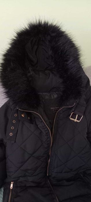 Чорный пуховик Zara Basic XS