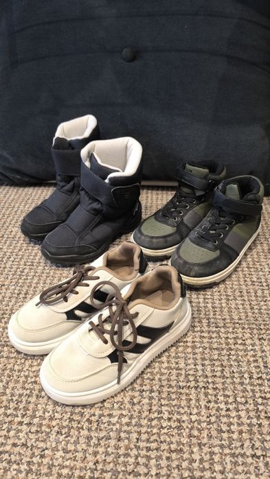 zestaw butów dla chłopca 32 śniegowce quechua waterproof trapery wysokie  Sinsay  sneakersy beżowe wyjściowe sznurowane