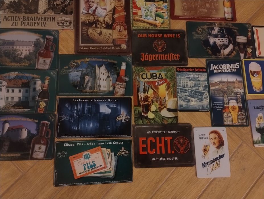 Metalowe szyldy reklamowe 24szt. Wystrój pubu/baru