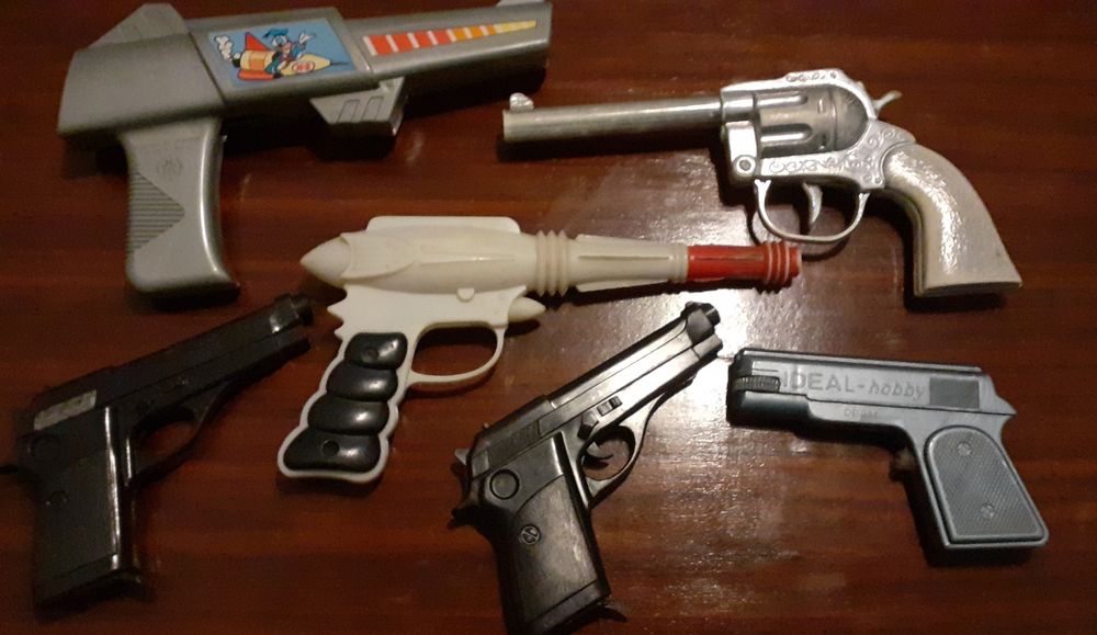 6 pistolas brinquedo anos 80