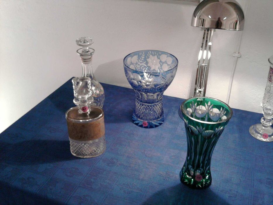 peças em cristal, lapidado e pintado à mão - originais Jorge Silva