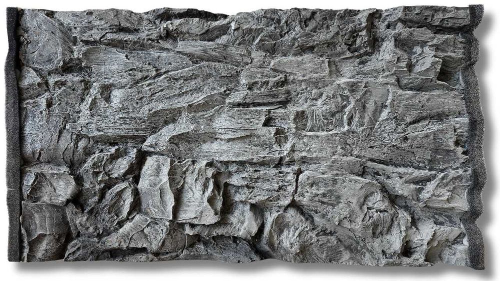 Tło Strukturalne do akwarium SKAŁA SZARA 100x60 cm.