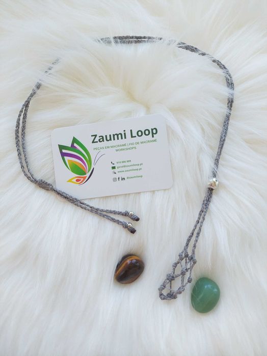 Colar Ajustável para Multi Cristais em macramé | NOVO |