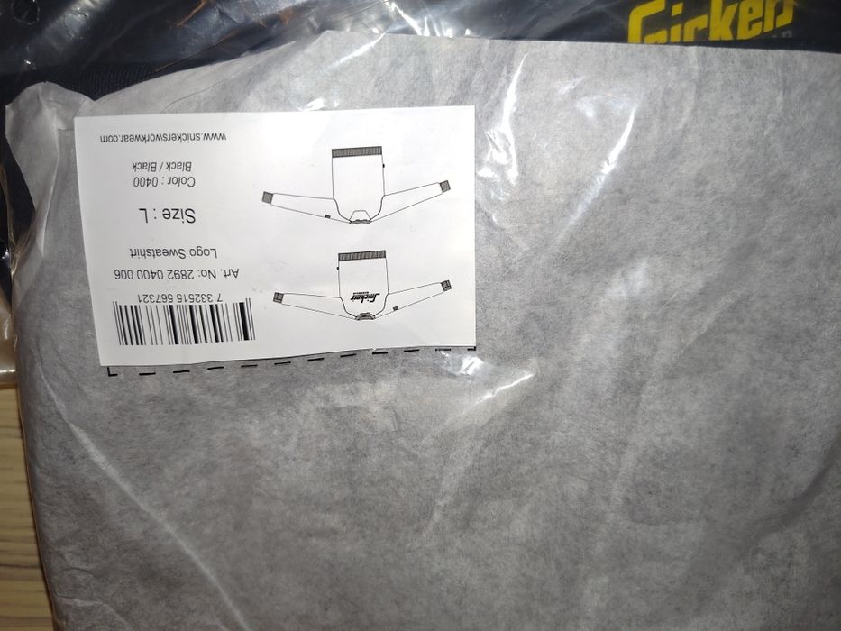L Snickers Logo 2892 bluza robocza AllBlack