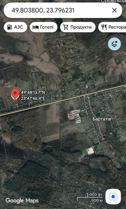 Продам земельну ділянку в с. Бартатів