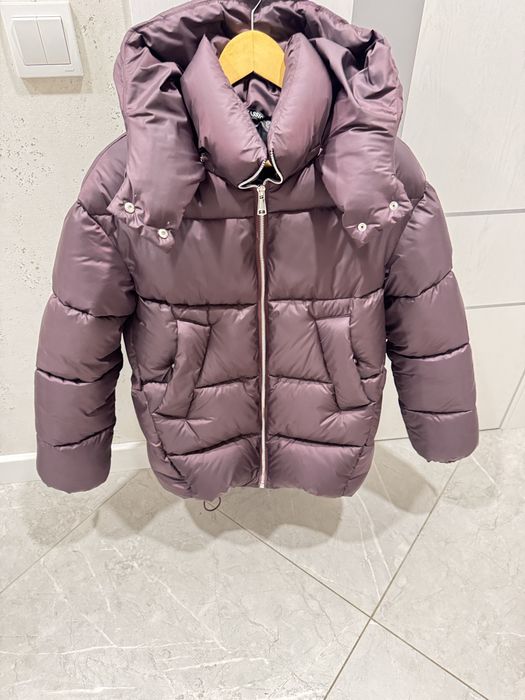 Зимовий пуфер колір бургунді, баклажан