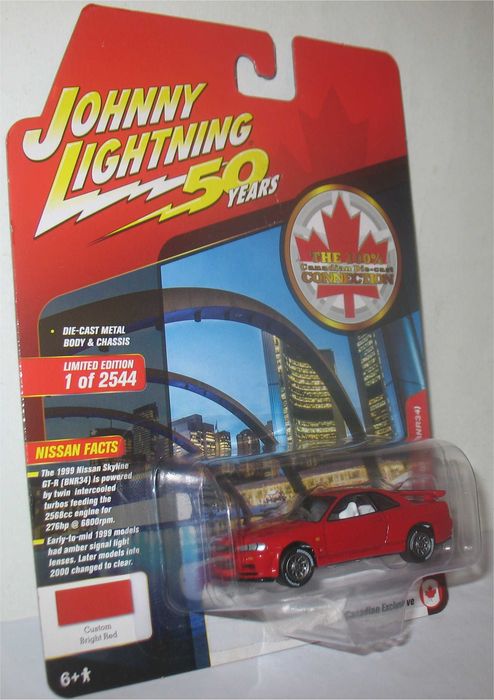 Johnny Lightning - 1999 Nissan Skyline GT-R (BNR34) - Exclusivo Canadá