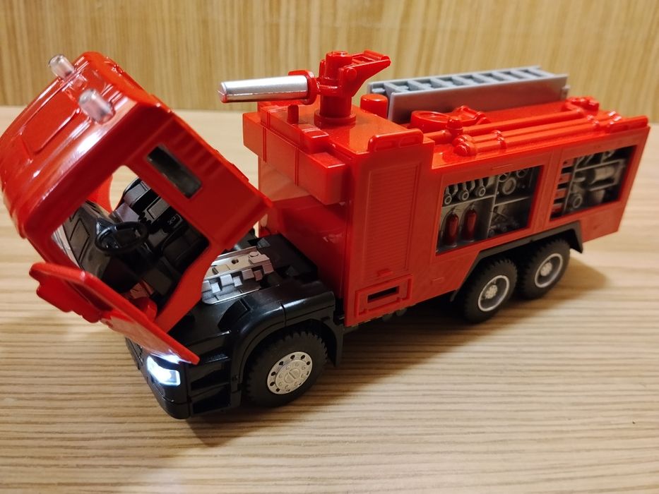 Модель Камаз пожарный  автоэвакуатор Автопром металл свет звук инерция