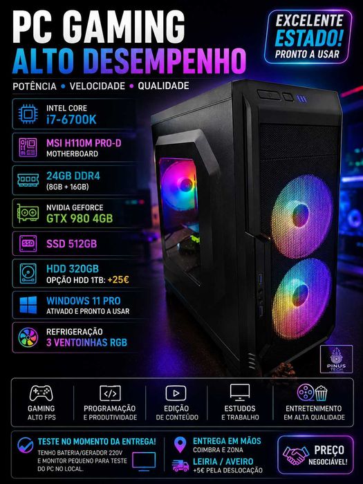 PC Gaming i7-6700K + GTX 980 4GB | 24GB RAM | SSD 512GB