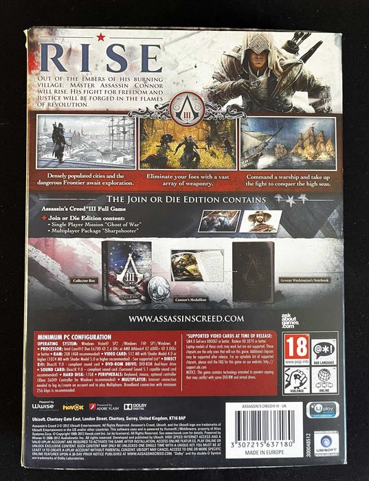 Assassin's Creed III (Join Or Die Edition) PC (jogo não incluido)