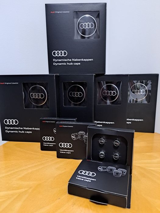 Dekielki Dynamiczne Audi Obrotowe Nakretki 4M8071006A NOWY KOMPLET A3 A4 A5 A6 A7 A8 Q3 Q5 Q7 Q8