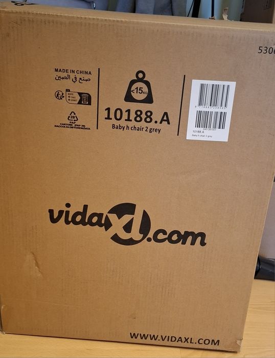 Cadeira de refeição/ papa para bebé cinzenta NOVA