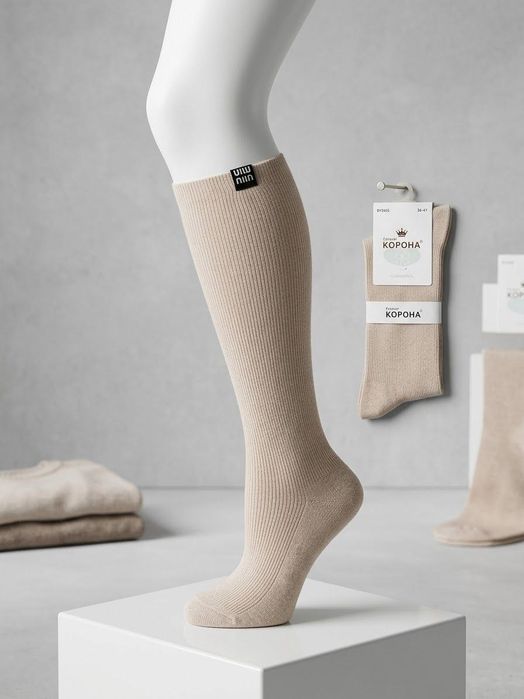 Eleganckie, ciepłe, kaszmirowe podkolanówki damskie 36-41