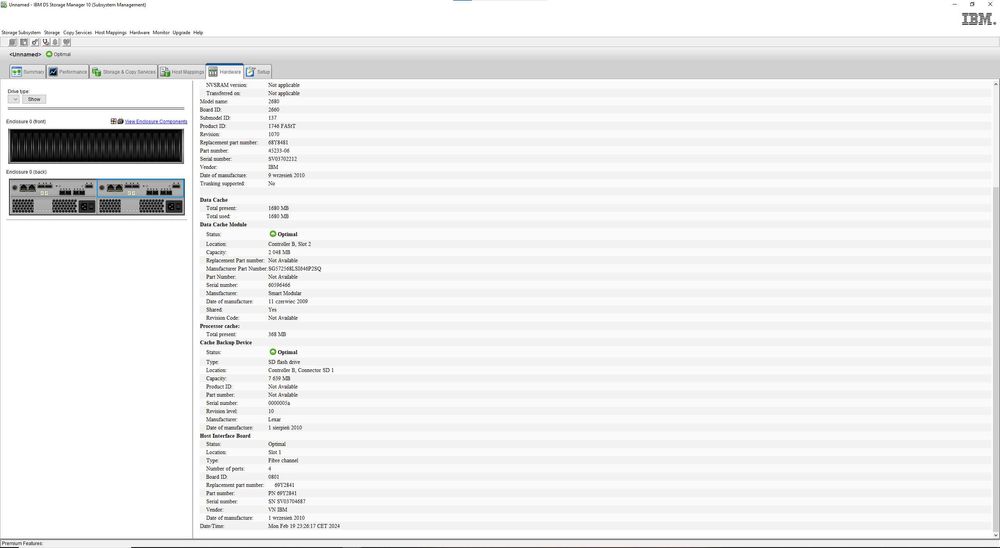 Macierz IBM DS3524 FC 24x2,5" + Ramki + Szyny