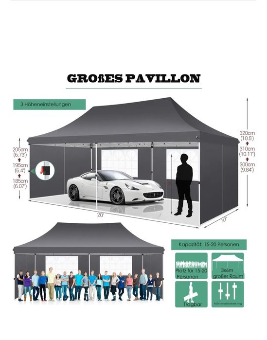 Pawilon ,altana namiot ogrodowy pop up 6x3 kompletny