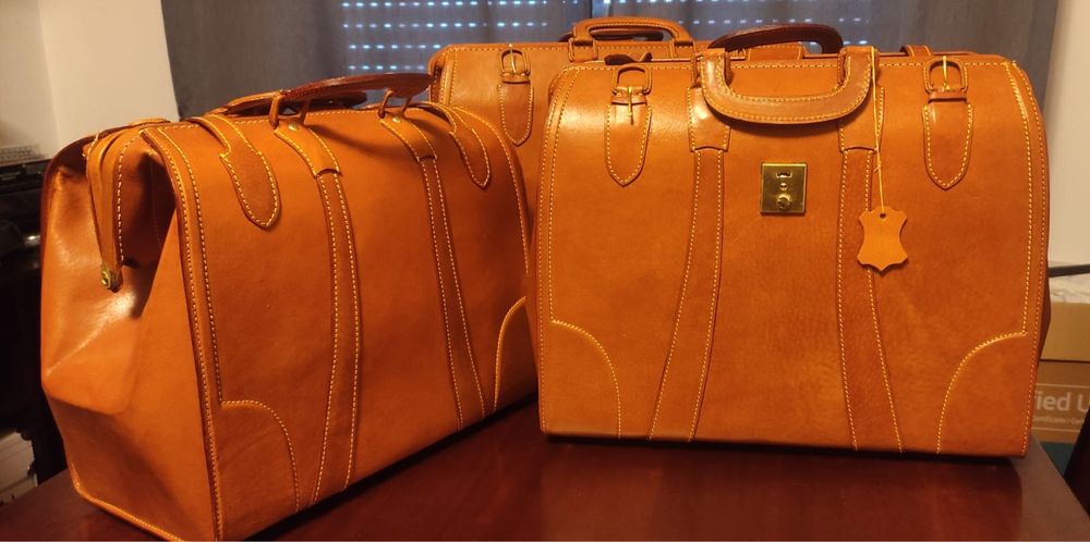 Conjunto de 3 malas em coro genuína