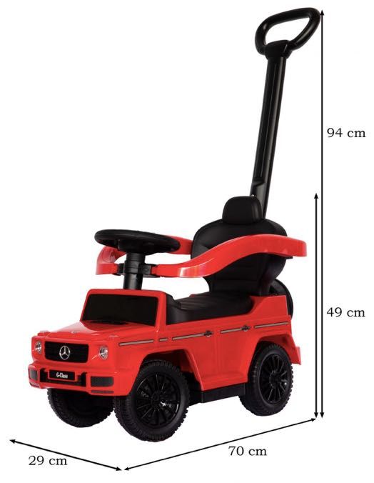 Jeździk czerwony samochód samochodzik wózek NOWY pchacz