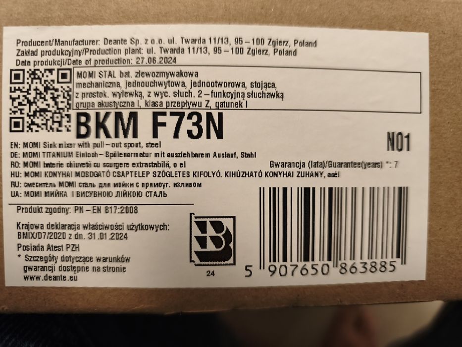 MOMI - Bateria kuchenna - stal szczotkowana - BKM_F73N