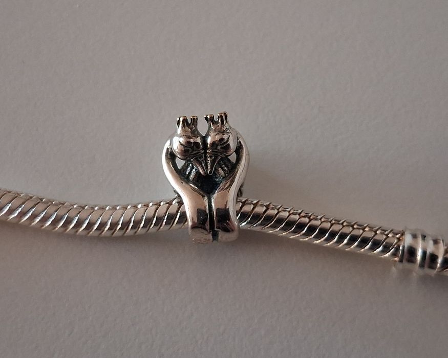 Charms para łabędzi, łabędź posrebrzany
