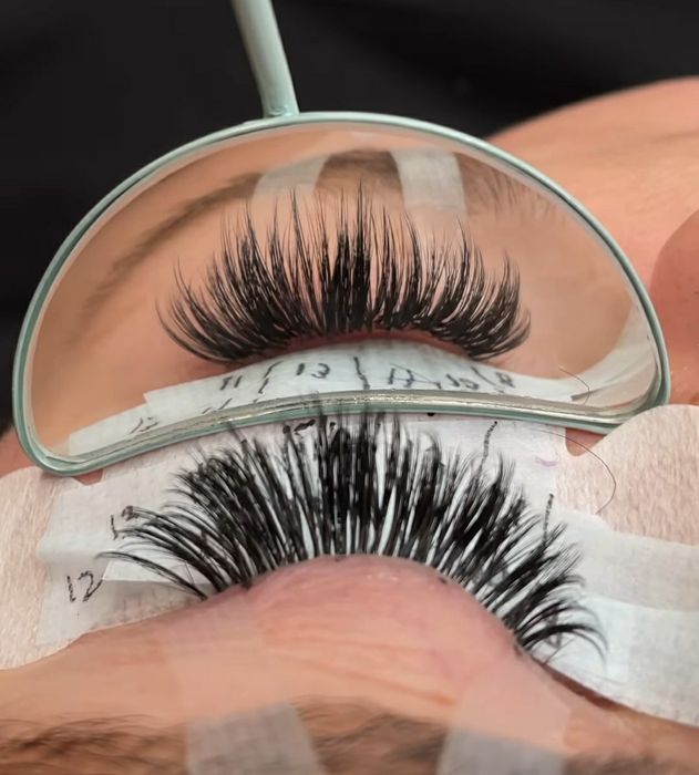 Rzęsy, kępki, 1:1, wet look, whispy