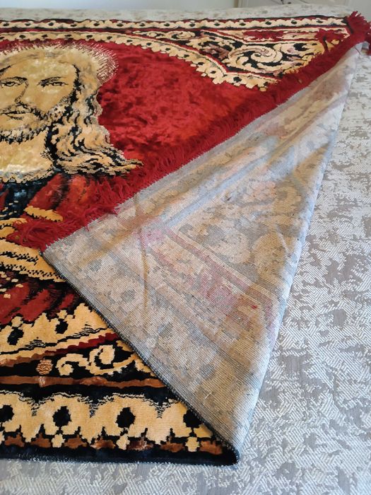 Painel decorativo-sagrado coração de jesus-tecido veludo antigo.