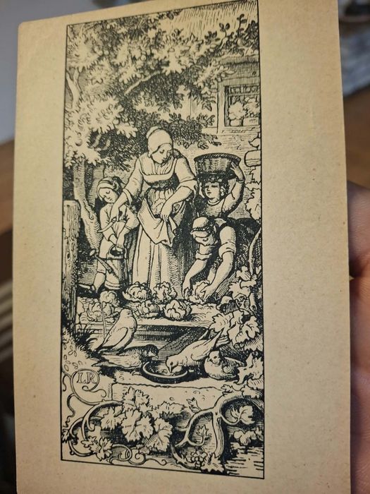 Pocztówka, Niemcy z lat 1905-1915r. " Das Tugendsame Weib" grafika Ludwig Richter.