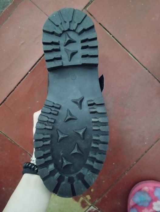 Черевики чорні зимові зі шкіри та замші на хутрі