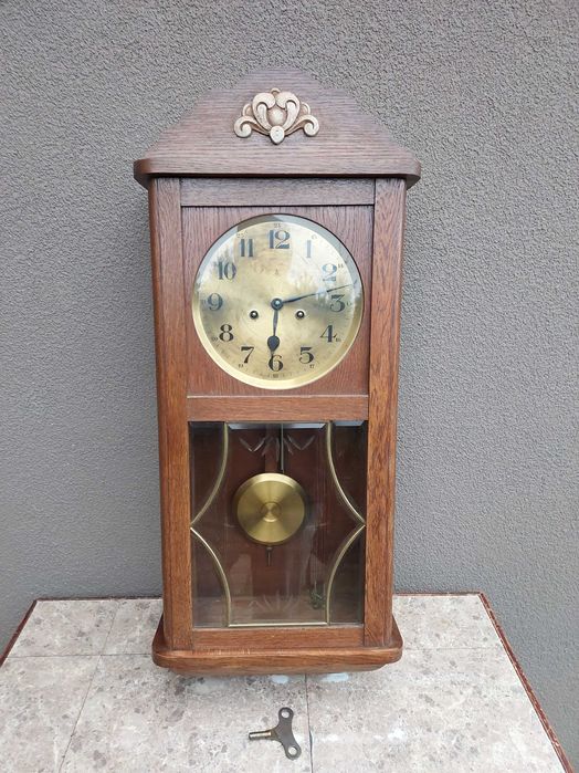 Stary zegar ścienny gabinetowy GB Gustav Becker ładny sprawn film F012