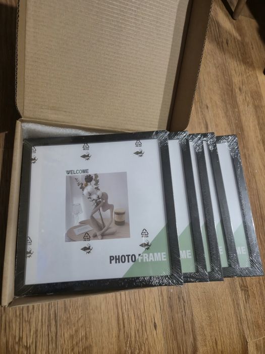 5 sztuk czarne ramki 25x25cm nowe zafoliowane
