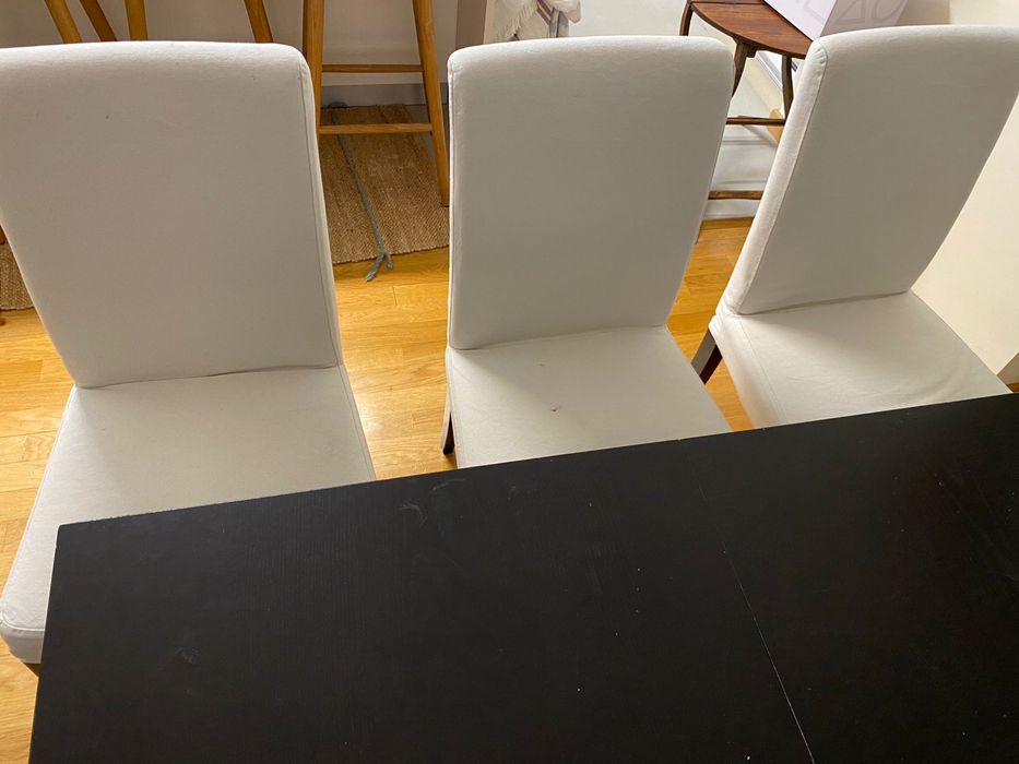 Mesa sala jantar extensivel e 6 cadeiras