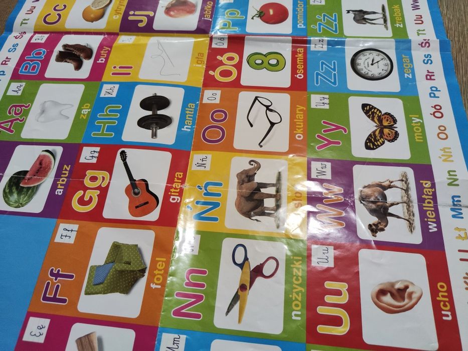 Kolorowy alfabet Tablica alfabetyczna do nauki