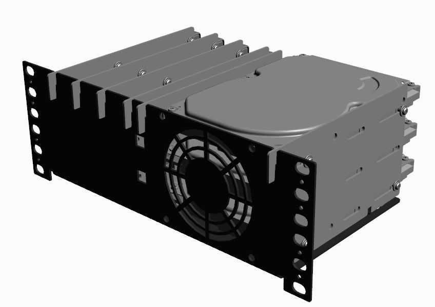 R-CASE - HDD Holder 10" RAW (ocynk), uchwyt do montażu 3x HDD, 4 x SSD