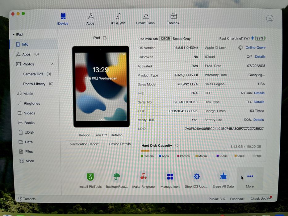 iPad mini 4 128 GB 100% акум ІДЕАЛ айпад міні 4 128 гб планшет Apple