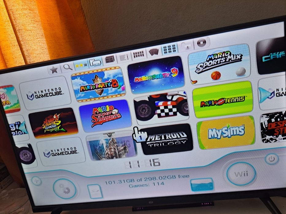 Nintendo cheio de jogos.