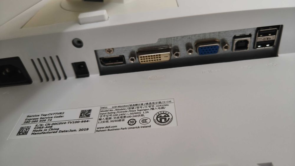 Monitor LED Dell U2412Mc 24" 1920 x 1080 px FullHD DisplayPort DVI IPS