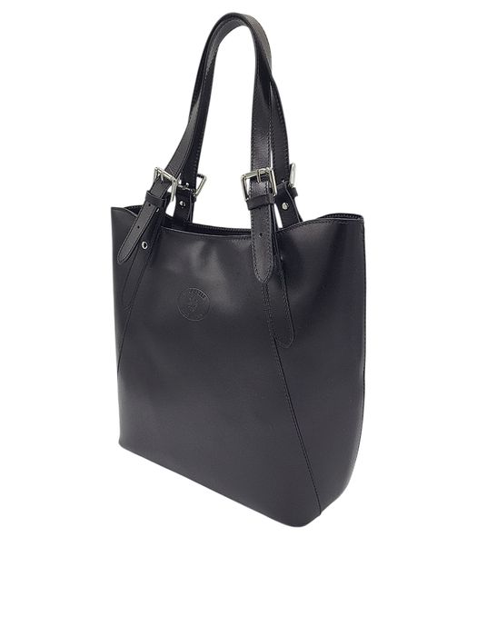 Klasyczna i stylowa torebka damska ze skóry naturalnej czarna