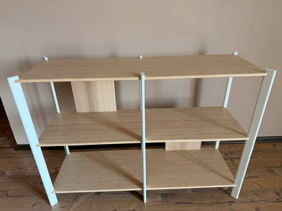 Regał JÄTTESTA, biały/jasny bambus