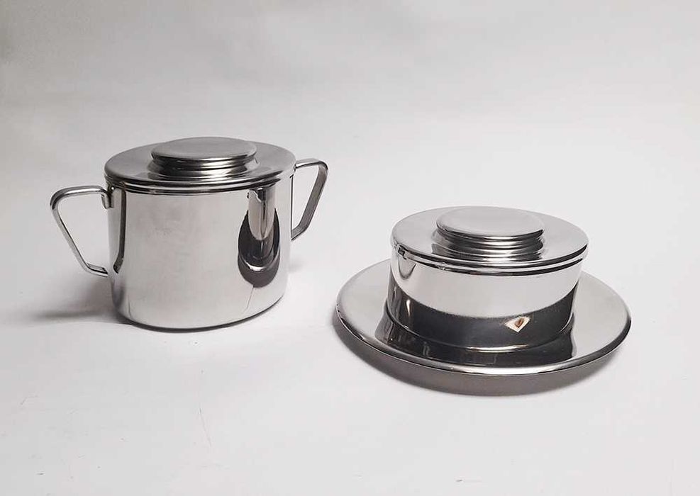 Serviço Manteigueira e Açucareiro Aço Inox Novo Artame