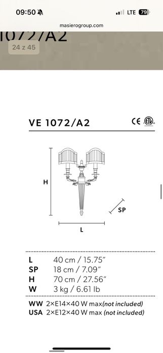 Kinkiety Brass & Spots VE 1072 A2