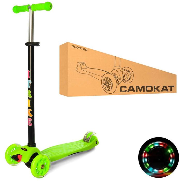 Дитячий триколісний самокат iTrike 3-003 MAXI підсвітка коліс до 50 кг