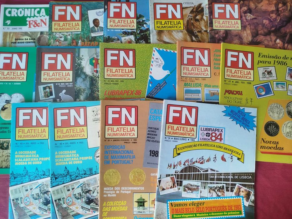 FN Filatelia Numismática - 15 Revistas dos Anos 80